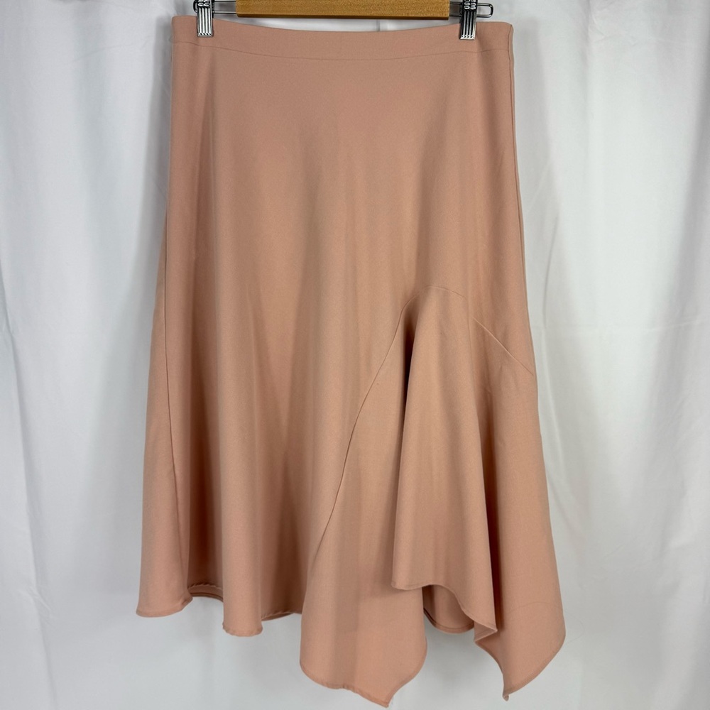 Philosophy Asymmetrical Midi Skirt Size 8 Back Zipper Blush Pink